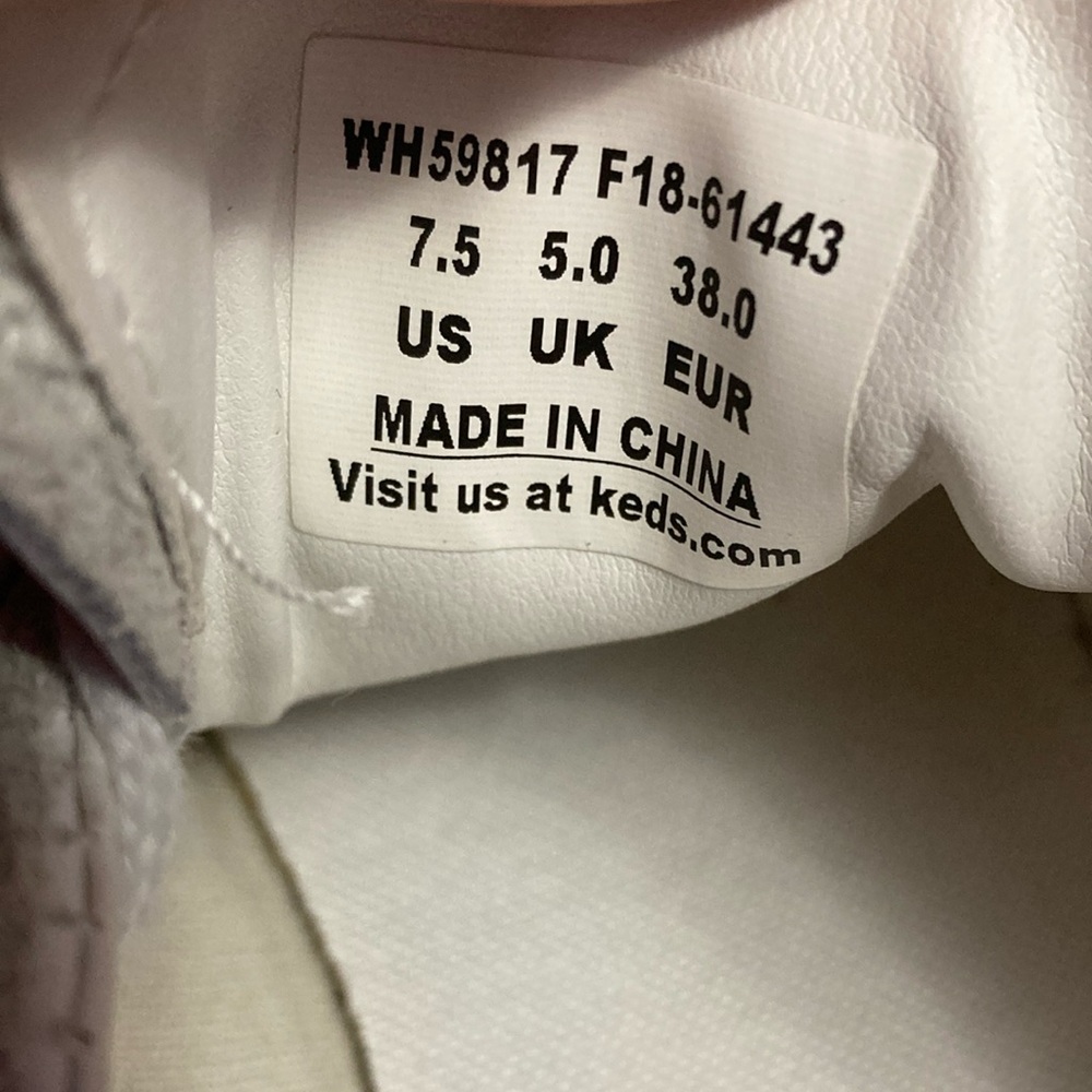 keds womens orthlite white leather sneakers casual metallic rose gold heel 7 1/2 - Picture 10 of 10